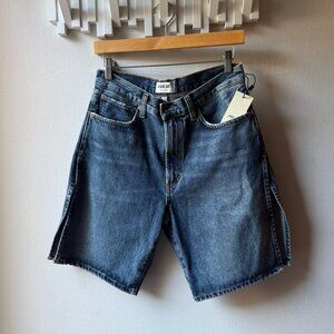 AGOLDE Vida High Rise Relaxed Straight Shorts (Size: 27, Color: Control)